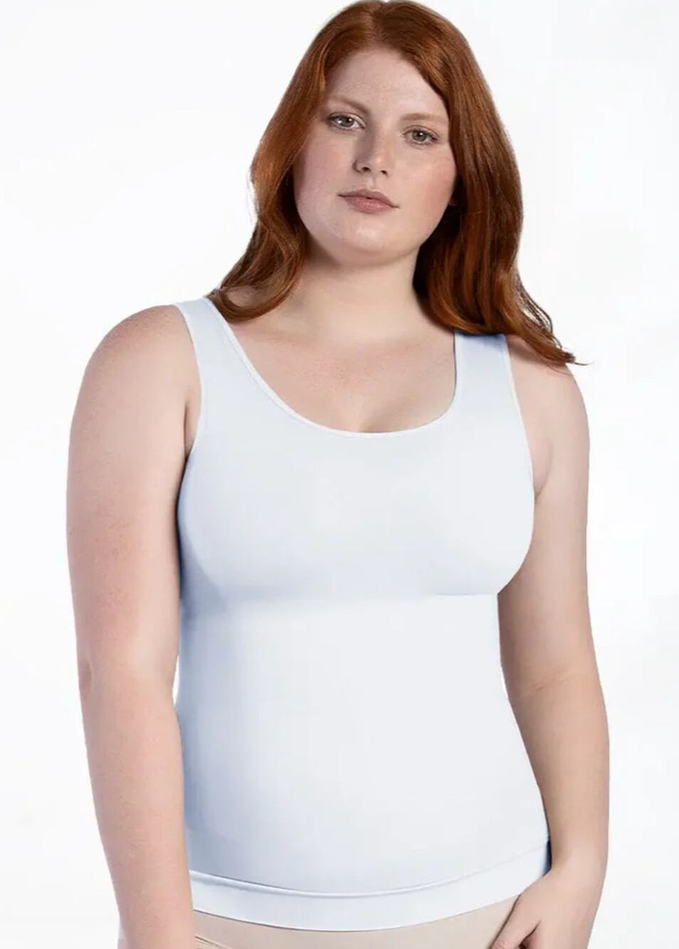 Brand New Curveez Women's Size L White Compression Sculpting Top Shapewear